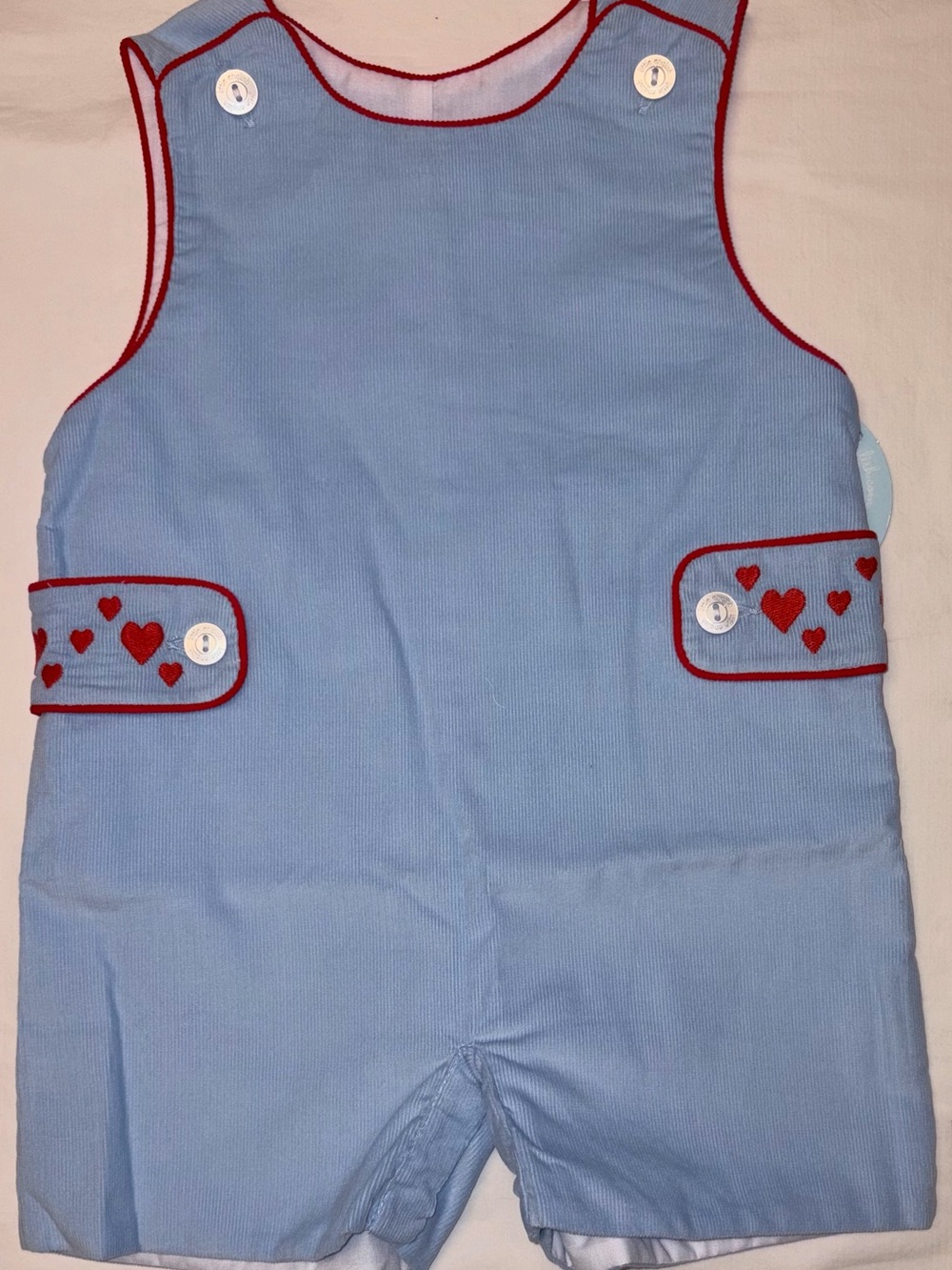 Little English Button tab Jon Jon with reversible tabs sz 9 months NWT